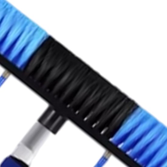 Zonnepaneel-reinigingsborstel, verstelbare watertelescoopsteel met vijf meter lengte, 5 meter telescopische zonneborstel met zeepdispenser en 10 waterslang, voor thuis, buiten, dak, windbescherming — afbeelding 5