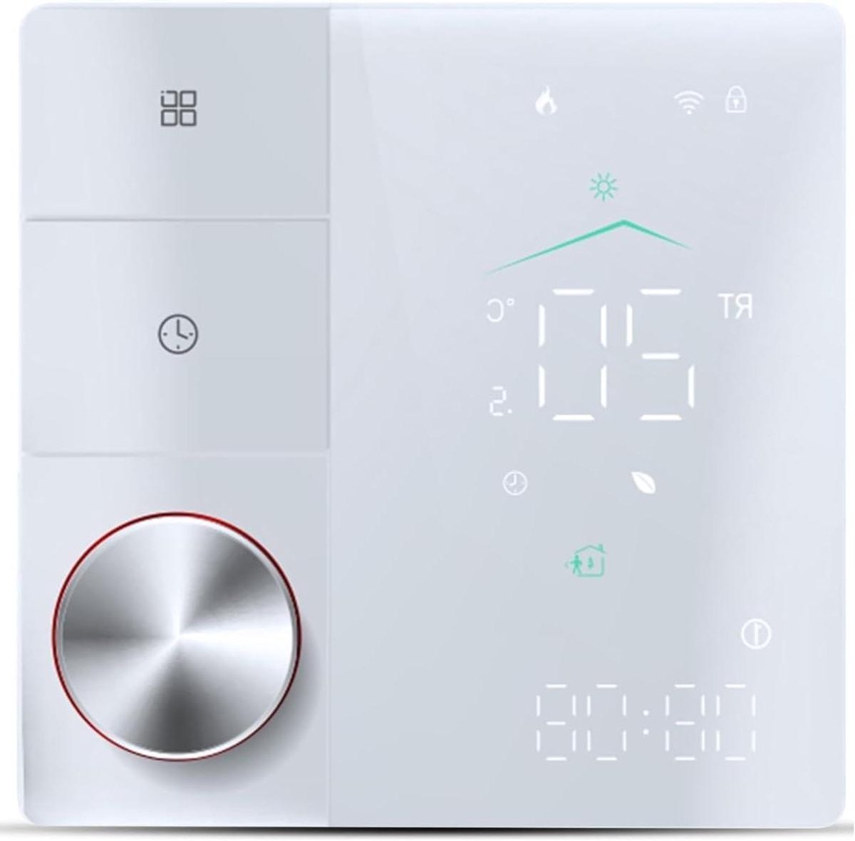 Slimme Thermostaat - Vloerverwarming Controle - Energie Besparen - AI Smart Learning - 12.5mm Inbouw - Wit