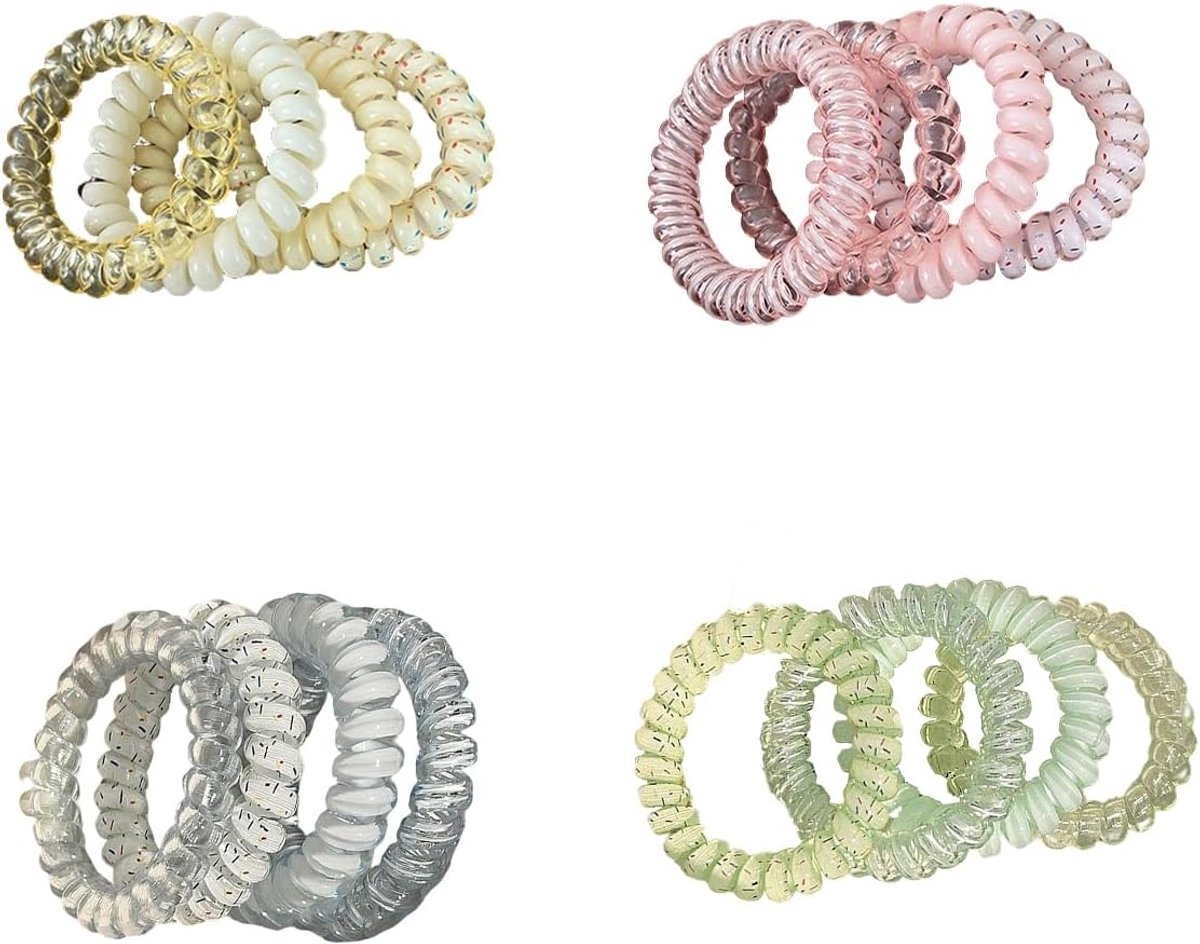 16 Stuks Haar Scrunchies voor Vrouwen - Elastische Haarbanden, Kleurige Accessoires voor Diverse Haarstijlen en Beweging