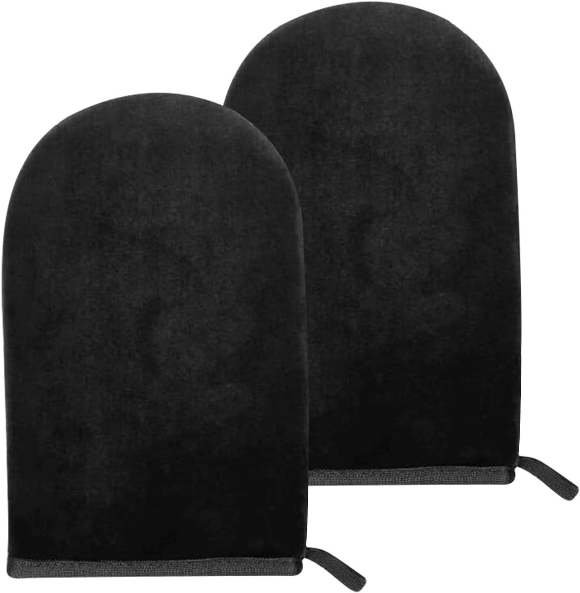 Set van 2 Wasbare en Herbruikbare Bruininghandschoenen | Dubbelzijdig voor Zelfbruiner en Zonbescherming | Ideaal voor een Egale Tan en Huidbescherming (Zwart)