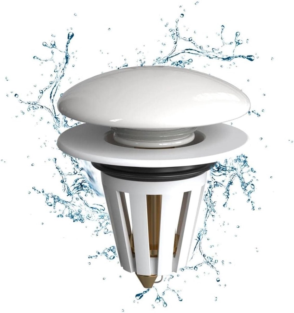 Pop-up Afvoerstopper voor Wastafel en Badkuip, Universele Afvoerstopper, Waterdichte Stopper, Afvoerfilter en Wastafelaccessoire