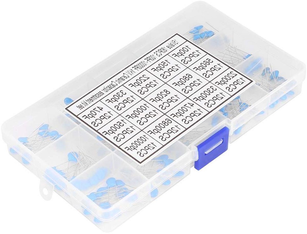 Keramische Condensatoren - Componenten Set - Elektronica Projecten - Hoogspannings Stabiliteit - 180 Stuks - Blauw