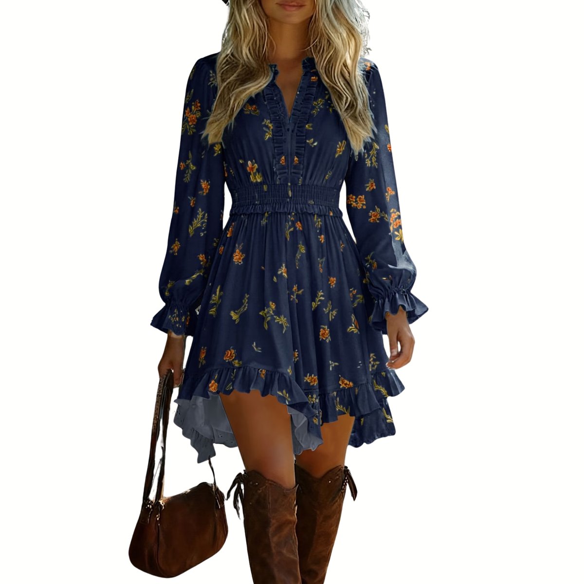 Currero Zomerjurk Dames Zomerjurken Volwassenen Vrouwen Midi Jurk Ibiza Stijl Sundress Dress Blauw