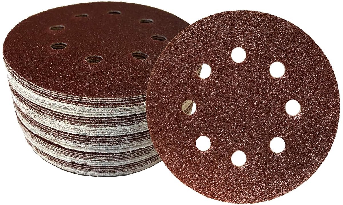 50 Velcro sanding discs Ø 125 mm grit 120 for eccentric sander 8 holes - ShopVlot