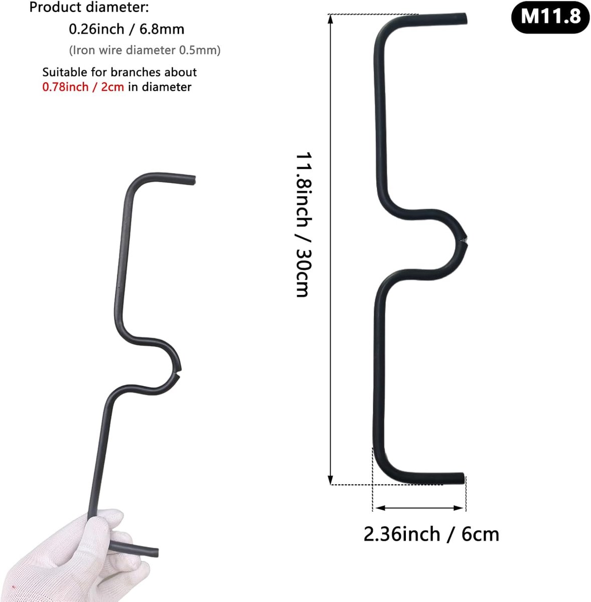 Fruit Tree Limb Spreader 11.8 Inch, 20 Pcs New Fruit Branch Spreader Plastic Hose Wrapped Iron Wire, Branch Puller - ShopVlot