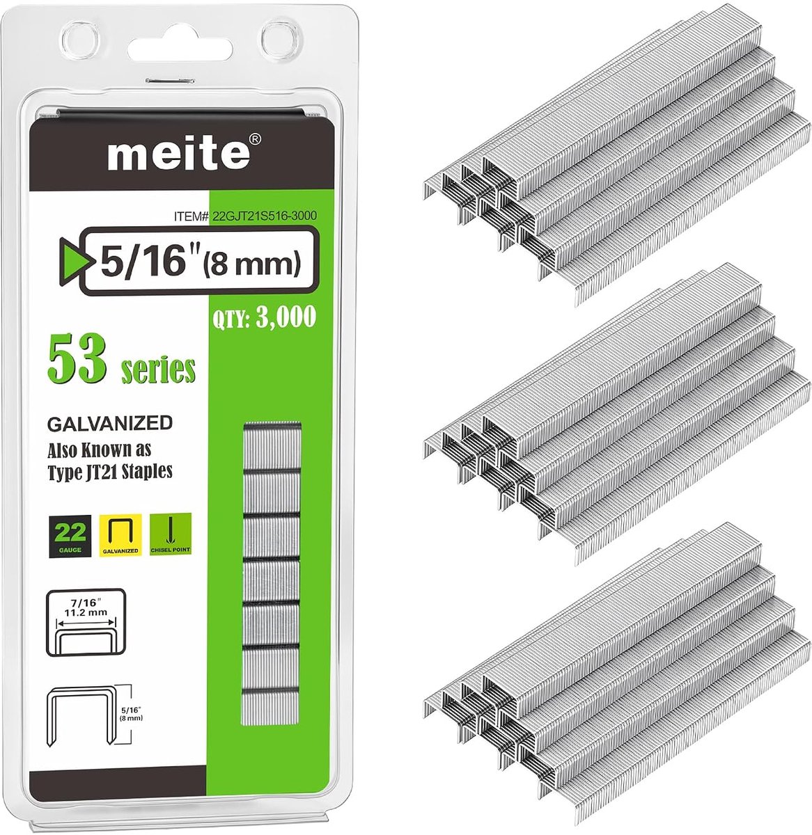 meite Nietjes type 53, nietjes type 53 JT21 voor handtackers en elektrische nietmachines, rugbreedte 11,2 mm - ShopVlot
