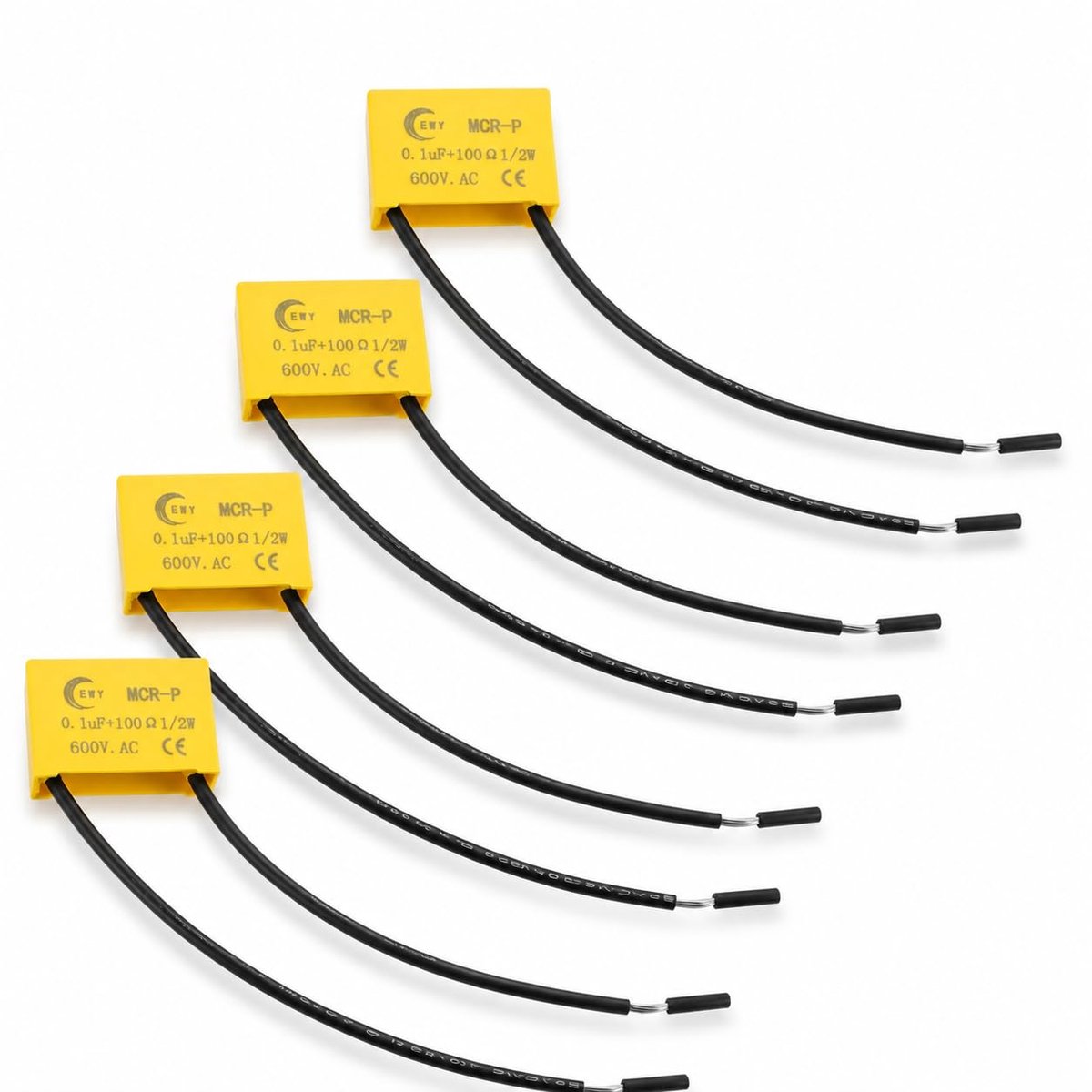 4 x RC boogonderdrukker 0,1 UF + 100 Ohm 1/2 W, aardcondensatoren 600 VAC, parasietfilter voor contacten, relais - ShopVlot