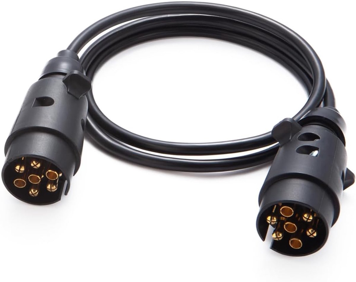 Trailer Cable, 7-Pin, 1.2 m Cable, Plug, 7-Pin, Trailer, 12 V, for Caravans, Trucks, Tractors, Cars - ShopVlot