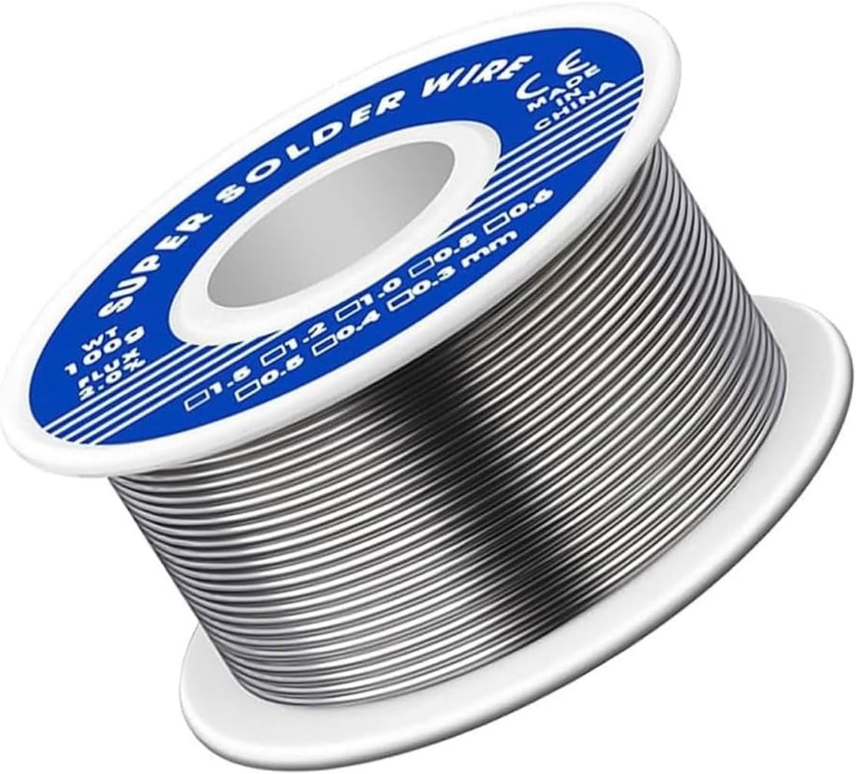 Soldeerdraad, tin, 1 mm, 100 g, met kolofaankern voor elektronisch solderen en PCB-reparatie, soldeerdraad, tin - ShopVlot
