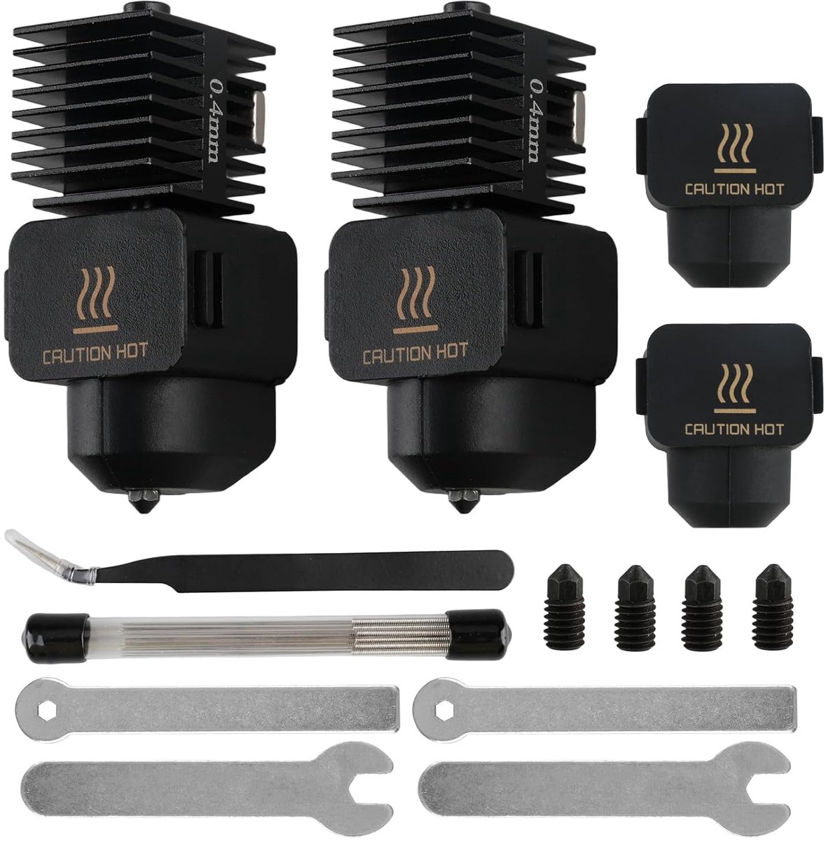 0.4mm Hotend Kit for Bambu Lab A1/A1 Min, High Temperature Resistant 0.4mm Tempered Steel Nozzle Replacement with - ShopVlot