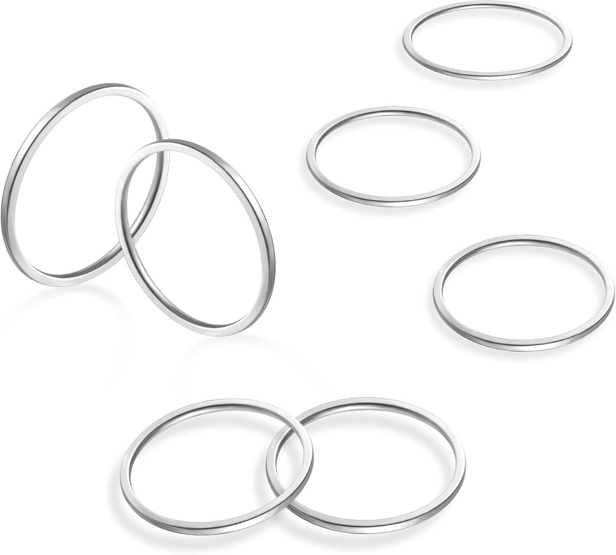 ALEXCRAFT 15 Pieces Women's Ankle Rings Set, Stainless Steel, Stackable Ring, Midi Rings, Minimalist Finger Rings, Set - ShopVlot