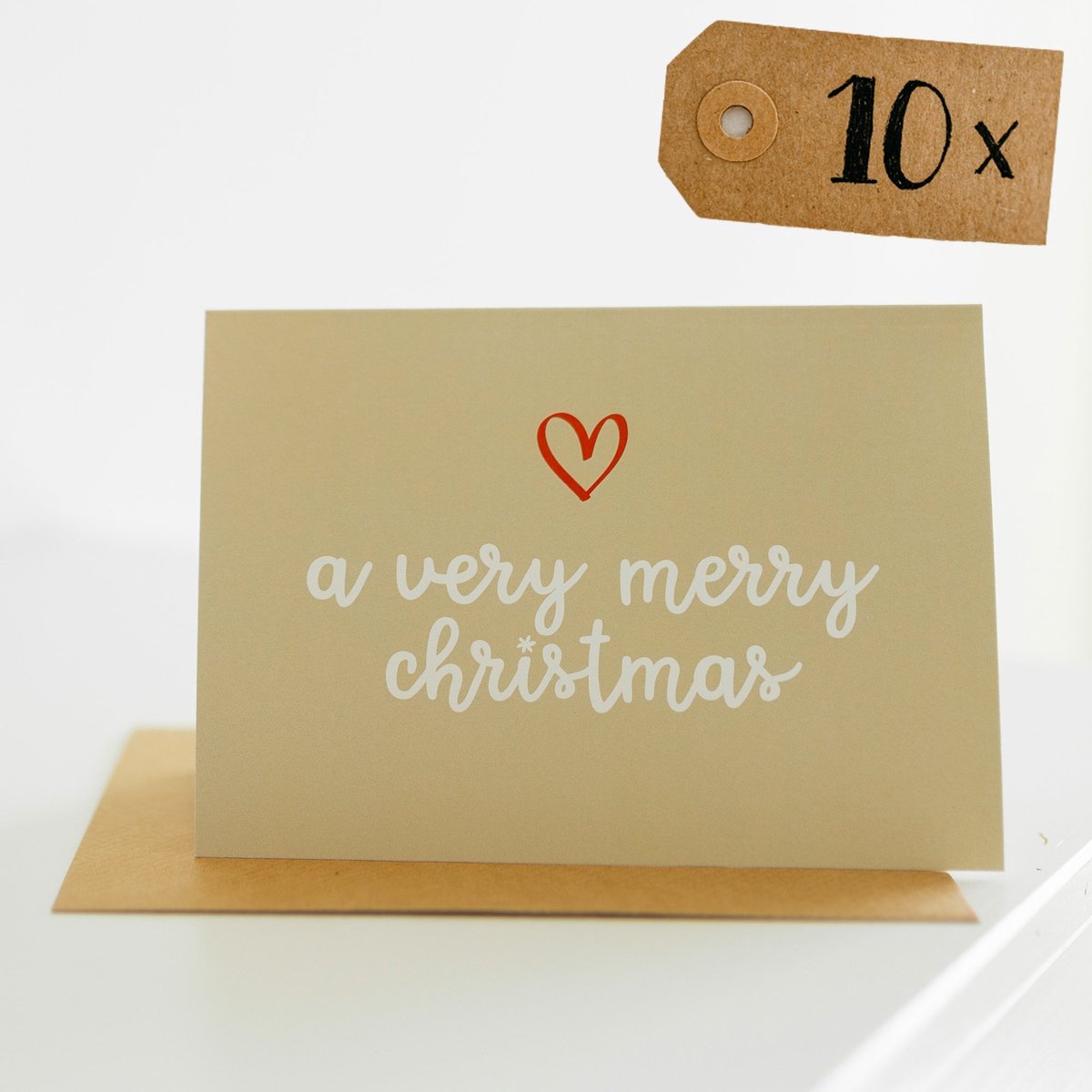 10x hippe kerstkaarten (A6 formaat) - kerst kaarten om te versturen - kaartenset - kaartjes blanco - kaartjes met tekst - luxe kerstkaarten - feestdagenkaarten - kerstkaart - wenskaarten