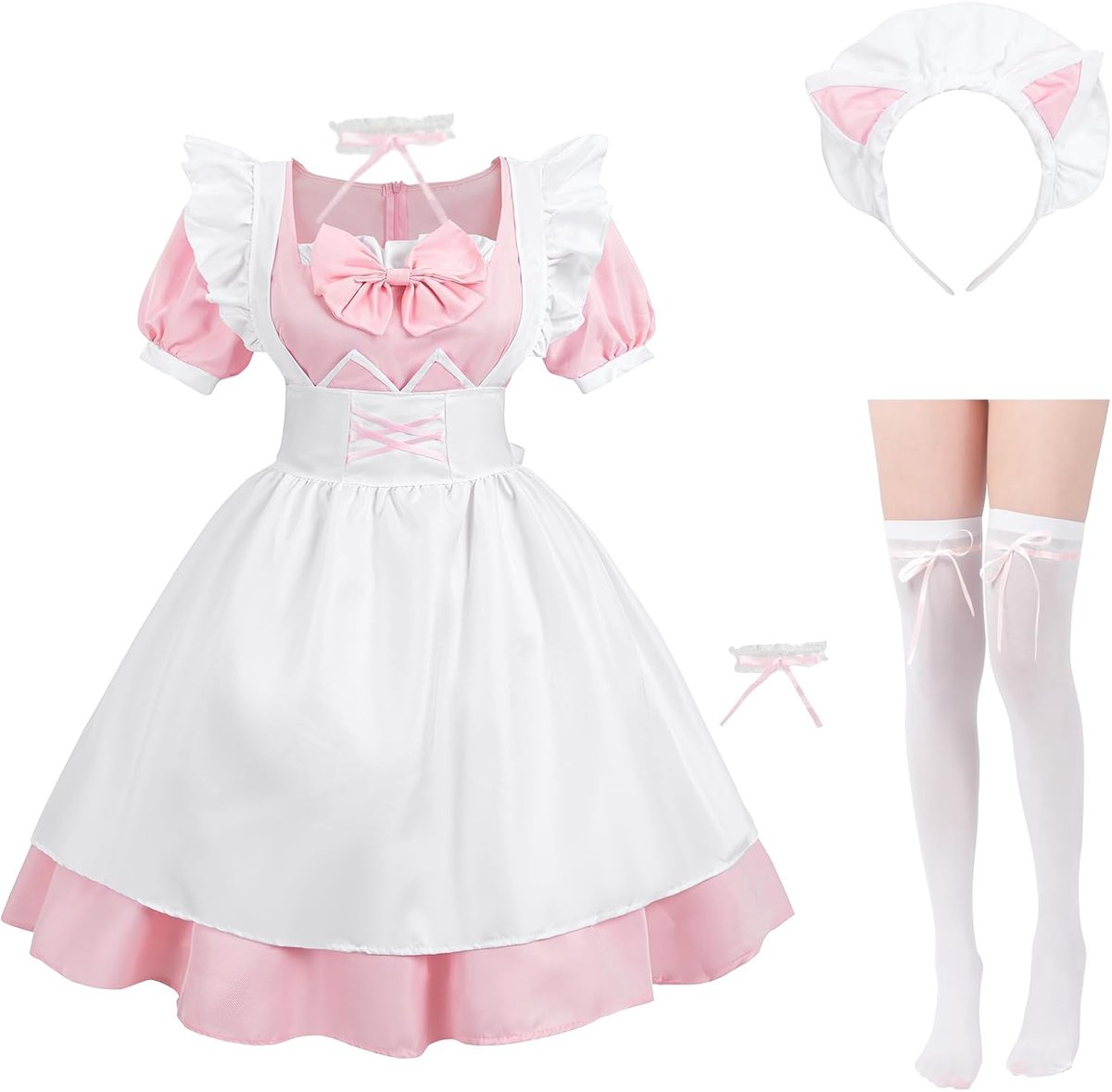 Fiamll Maid Costume French Maid Dress Anime Cosplay Maid Outfit Maid Outfit Halloween Costume for Adults - ShopVlot