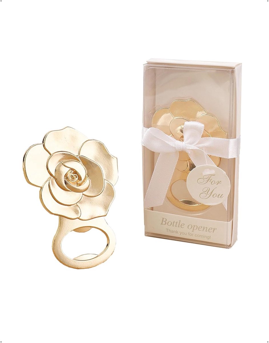 Elegante rozenflesopener van zinklegering voor dames, vrouwen, liefhebbers, keuken, feest, evenement, accessoire - ShopVlot