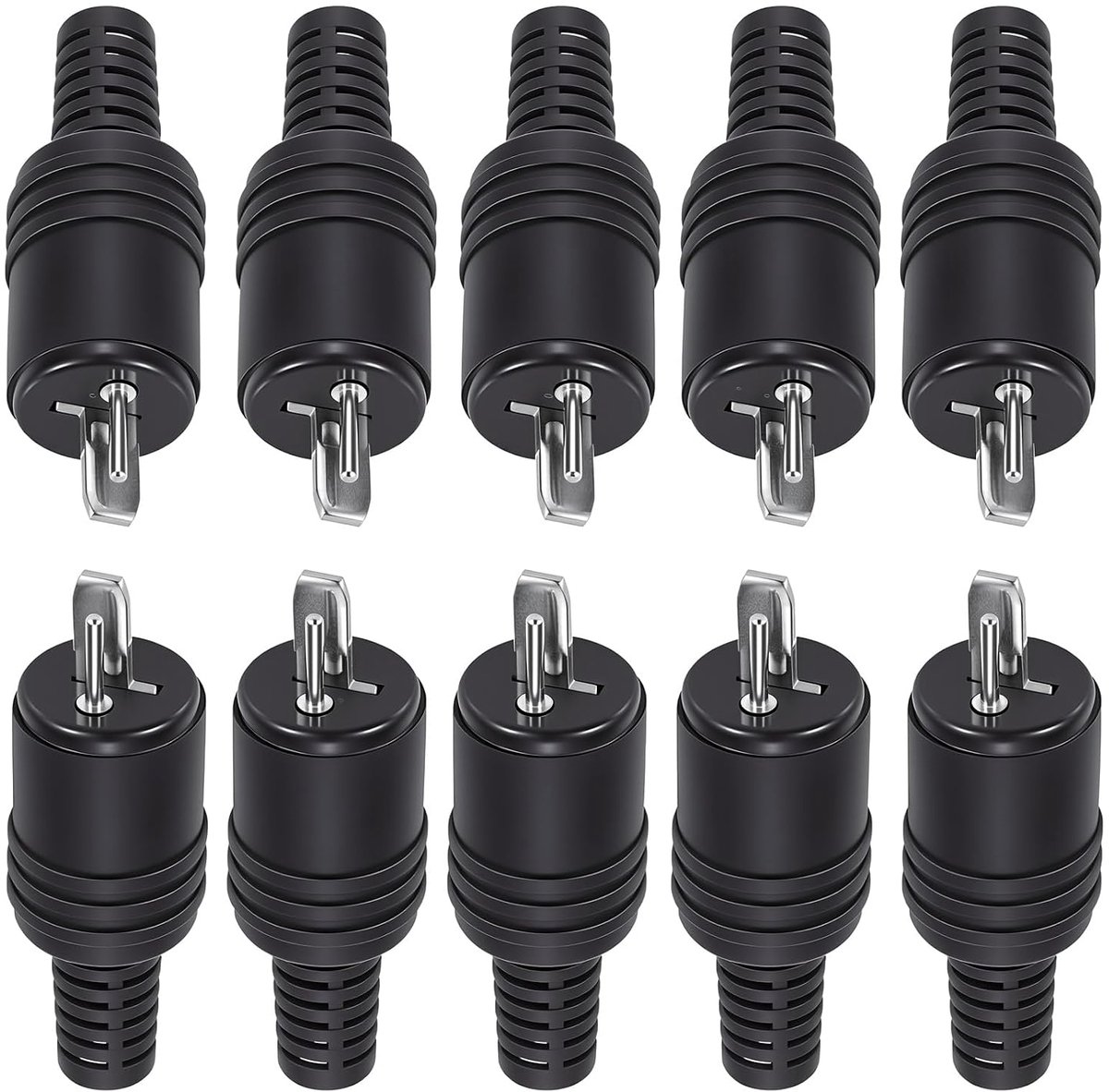 Pack of 12 DIN Speaker Plugs with Bend Protection, Speaker Plug, 2-Pole with Screw Clamps, DIN Speaker Plug, Male - ShopVlot