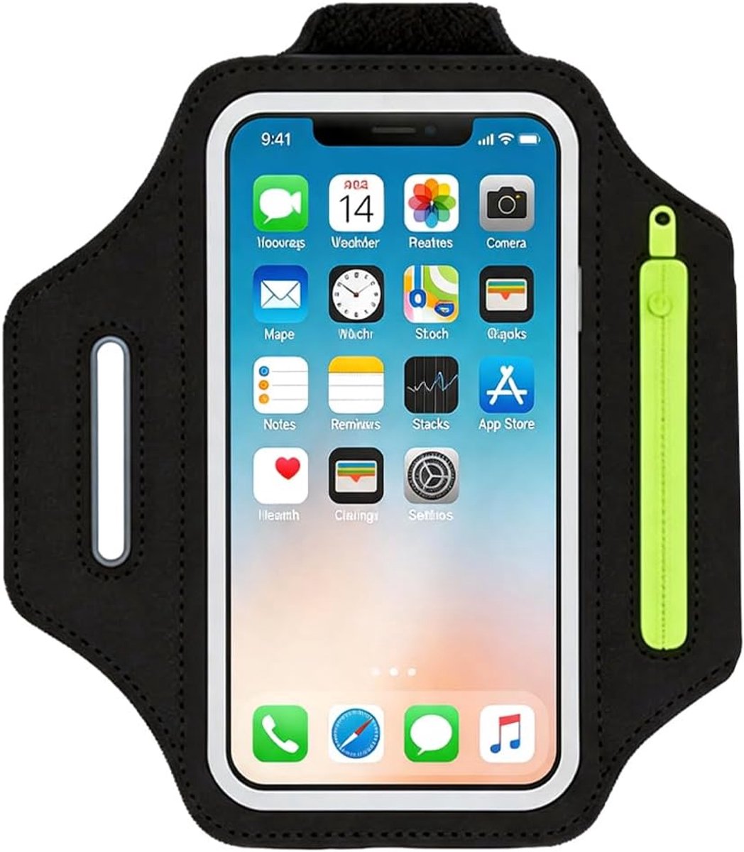 Sportarmband, telefoonhouder, joggen, hoofdtelefoontas, zweetbestendige tas, looparmband voor iPhone 16, 15, 14, 13 - ShopVlot