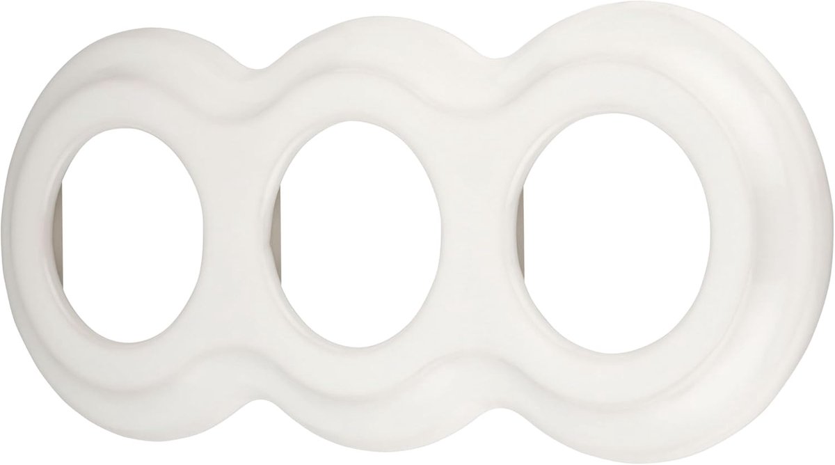Porcelain Retro Curve Frame 3-gang, Series PR1 white - ShopVlot