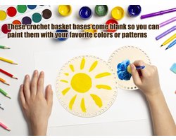 Hitopin Pack of 10 Crochet Basket Baskets Natural Wood Basket Base Natural Wood Round Basket Base for Crafts with 10 - ShopVlot