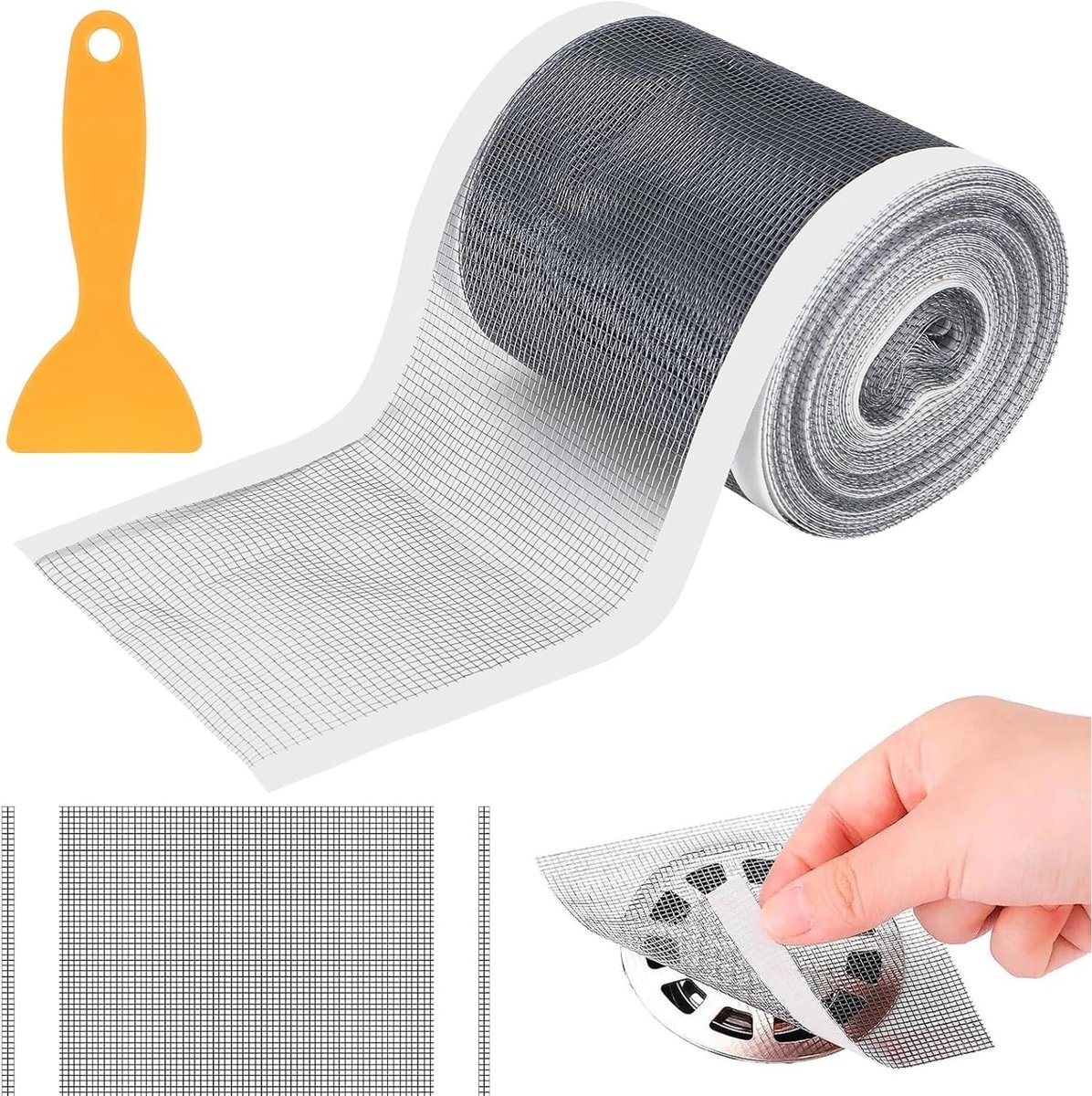 Disposable Drain Hair Catcher 70mm x 10m, Drain Strainer Hair Strainer Shower Self Adhesive Shower Drain Mesh Sticker - ShopVlot