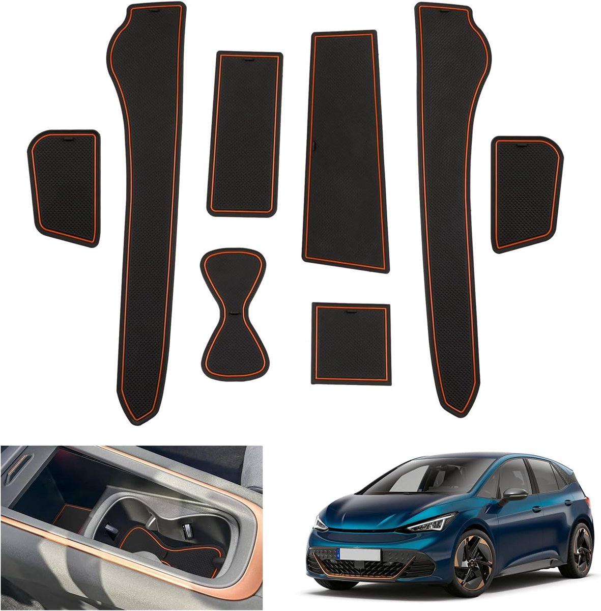 Rubber niet-slipmatten voor Cupra Born 2022-2024 - Console opslagbox - Deurmats - Bescherming voor interieur - ShopVlot