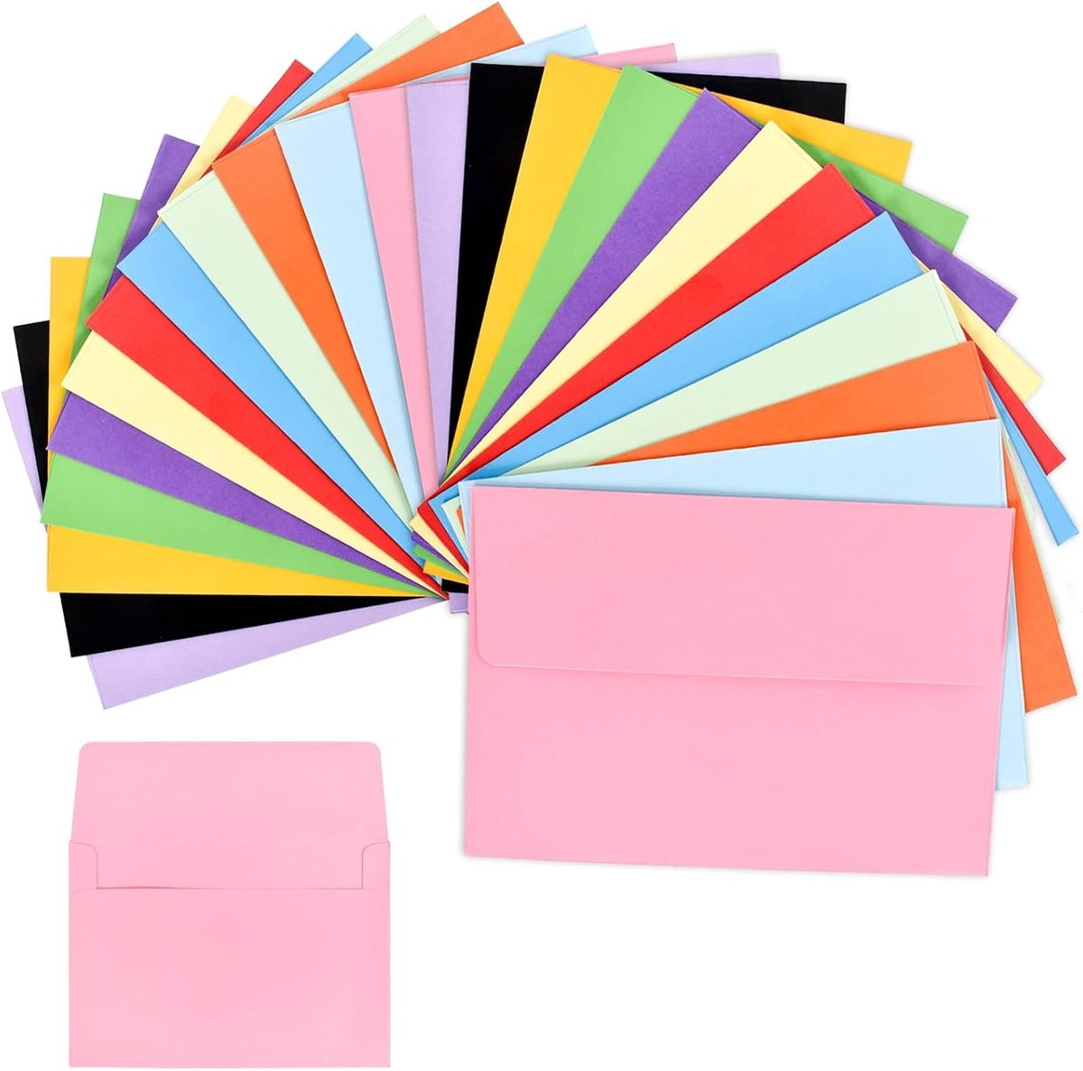 Kleurige enveloppen 12,5 x 17,5 cm - 12 kleuren - rubberen sluiting - perfect voor uitnodigingen - ShopVlot