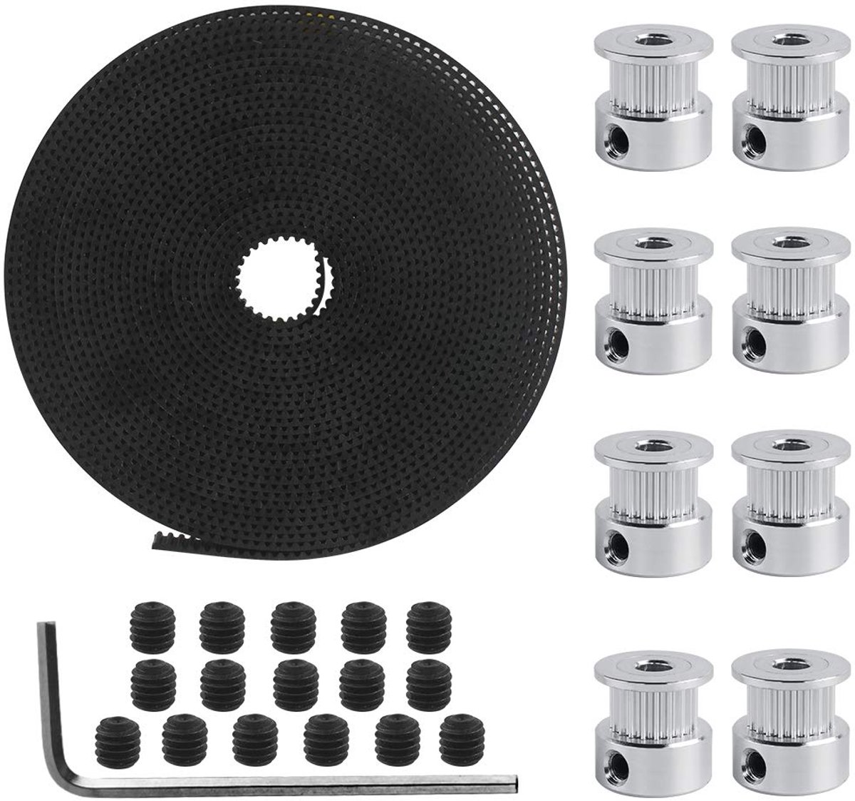 Printer distributieset 26 - 5 mm, 20 tanden - aluminium pulleywiel - verbeterde printkwaliteit - ShopVlot