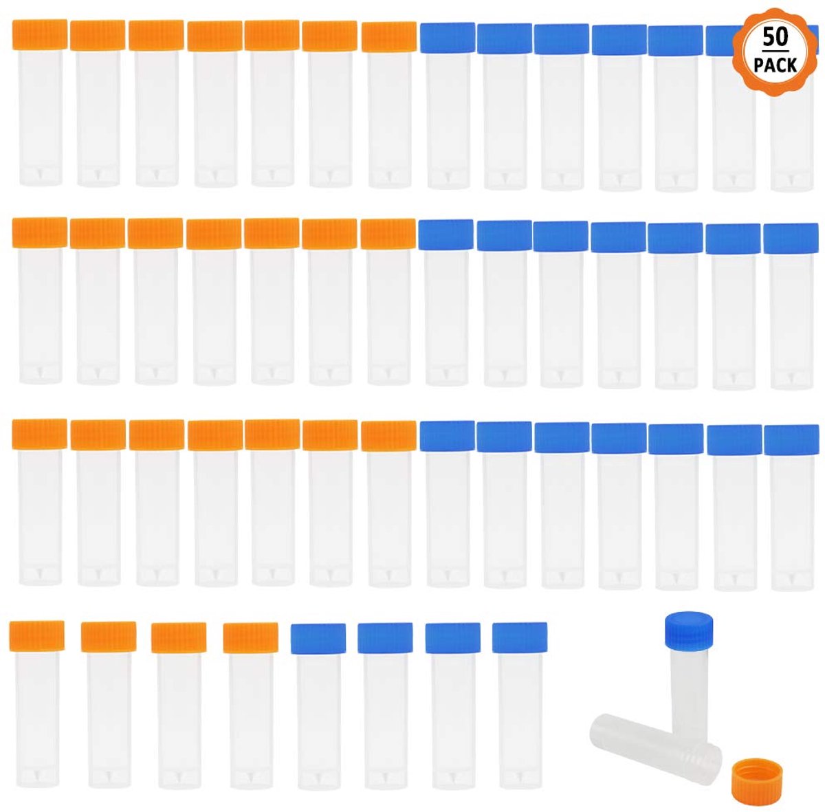 Centrifugebuizen 5ML - Plastic - Met schroefdop - Ideaal voor cryogene experimenten - ShopVlot