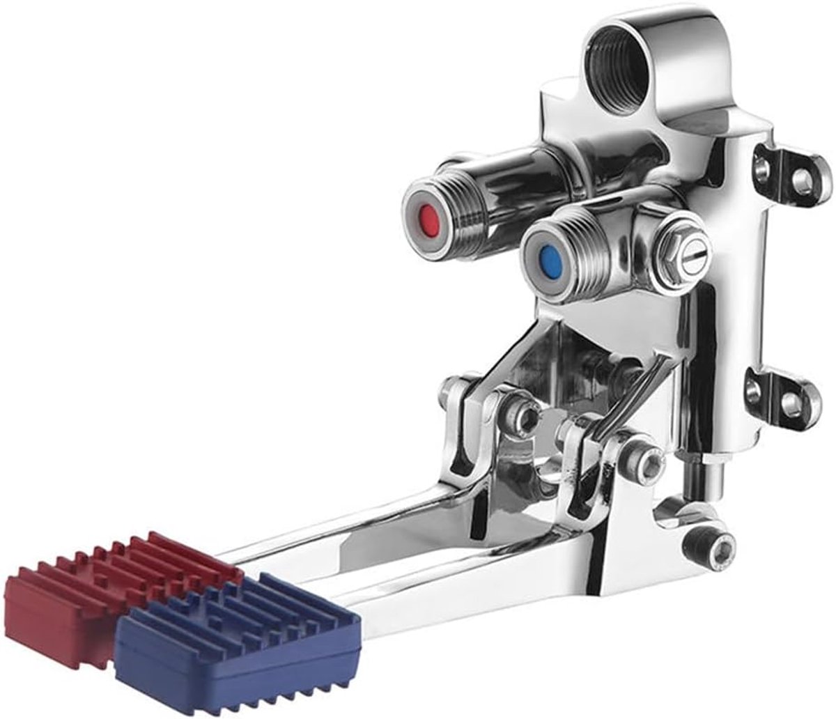 Voetpedaal Kraan G1/2 Inch - Dubbele Pedalen - Messing Voetventiel - Voor Handmatige Waterbediening - ShopVlot