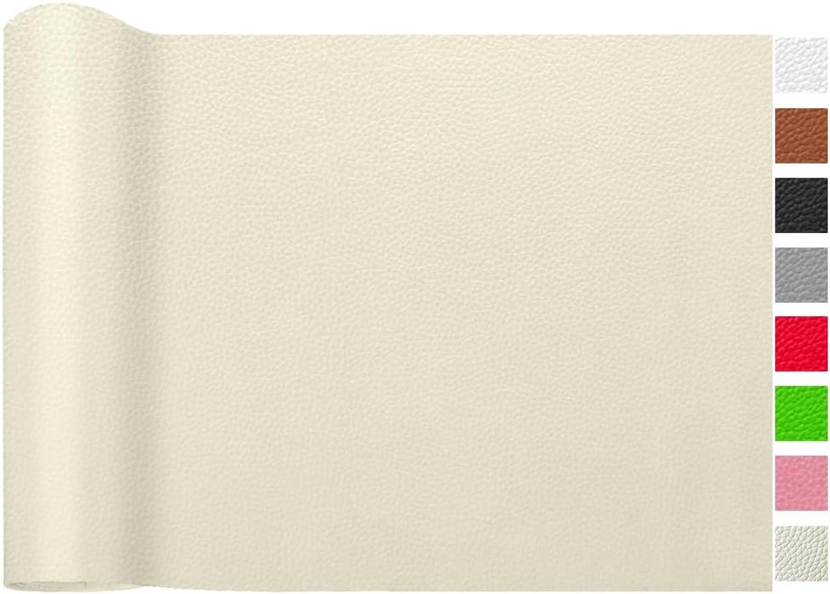 Faux leather stof 500 x 140 cm - beige waterdicht - korrelige textuur - ideaal voor reparatie - ShopVlot