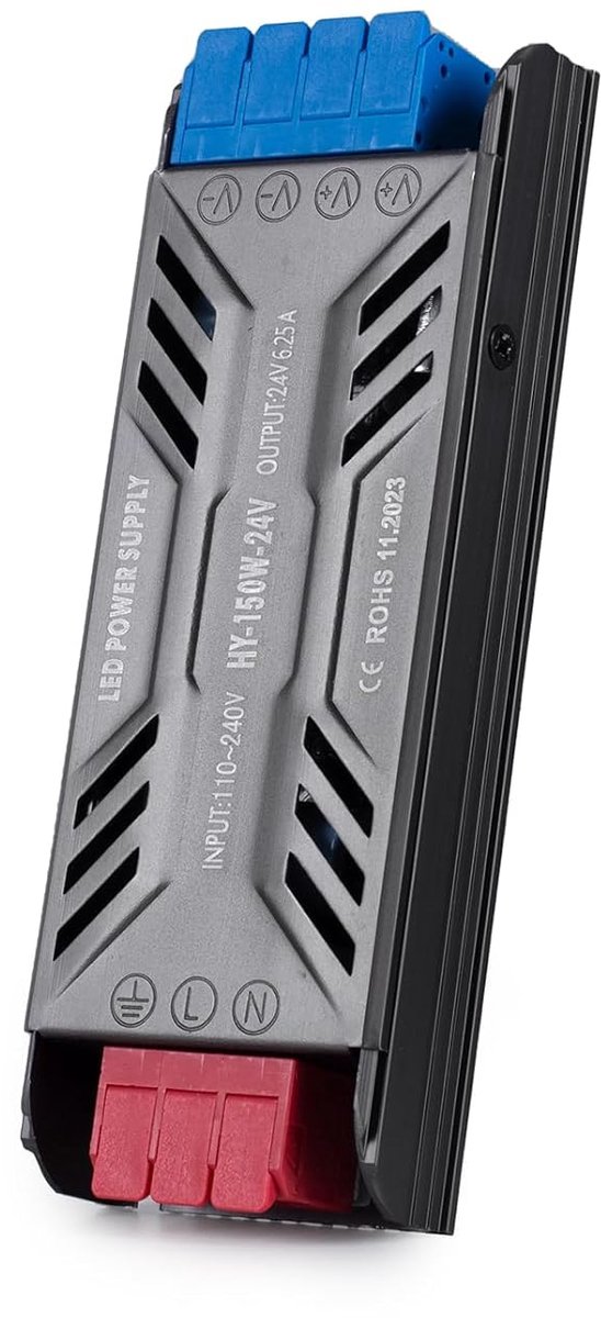 LED transformer 24V 150W - aluminium behuizing - constante spanning - ideaal voor LED verlichting - ShopVlot