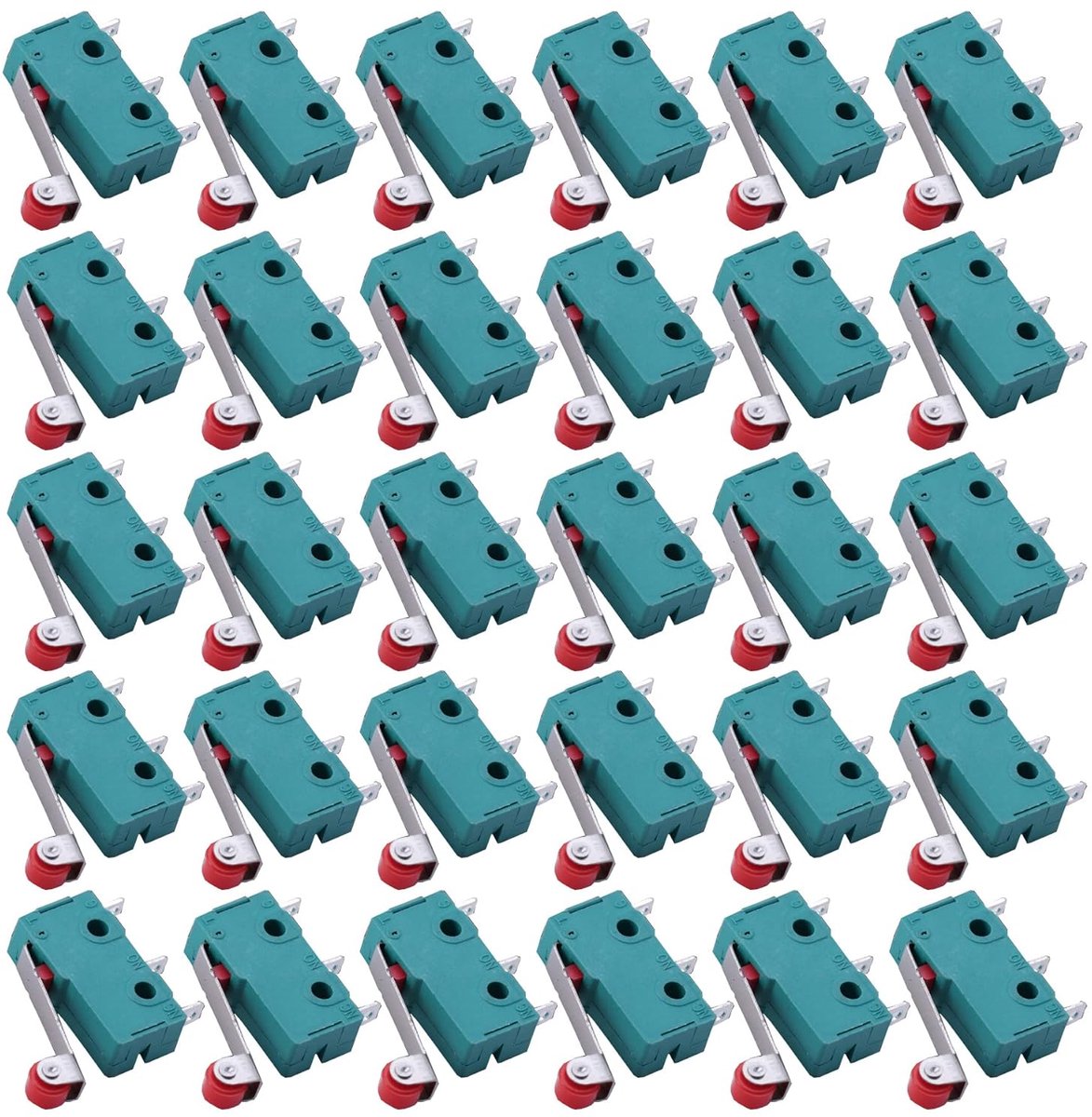 Mini micro switch set - 30 stuks - rode kogelhevel - voor directe schakeling - ShopVlot