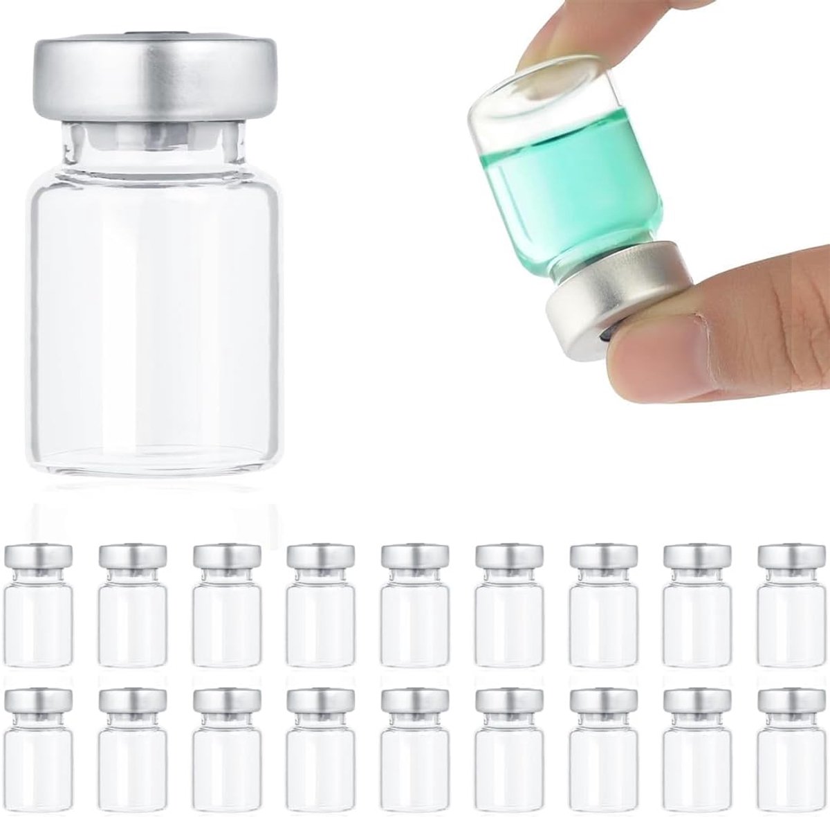 Glass Bottle 5ml 20pcs 22x35mm Empty Bottle Sample Seal Mini Bottle Small Glass Bottle for Liquid Samples Storage - ShopVlot