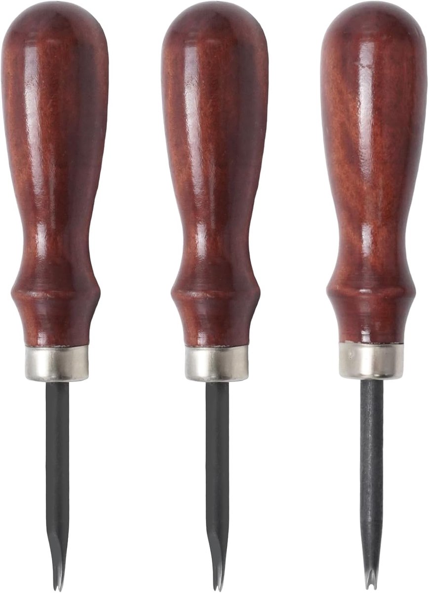 3-delige set lederen randsnijders, bladdikte 0,8, 1,0, 1,2 mm, geschikt voor leerhandwerkliefhebbers en professionals - ShopVlot