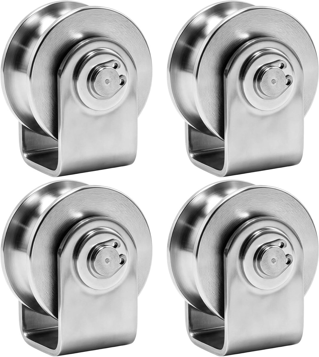 4 stuks katrol, 250 kg dubbele kogellagerwielen, veelzijdige hangwielen voor sportscholen, garages en toepassingen met - ShopVlot