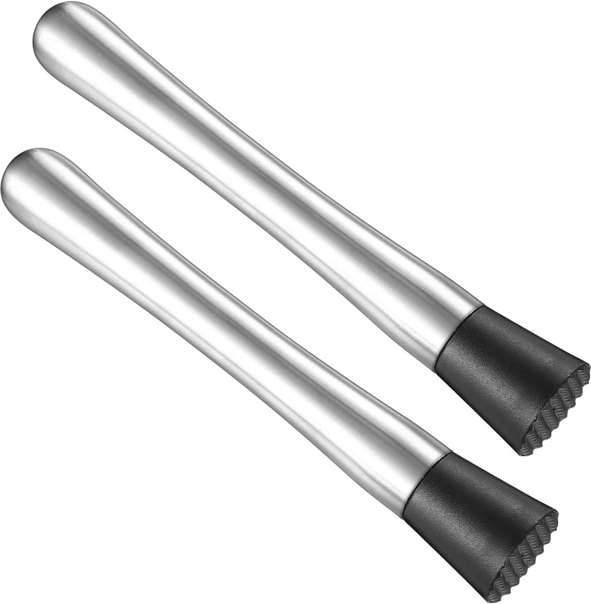 2Pcs Stainless Steel Cocktail Pestle, Cocktail Masher Ice Crusher Mixer Pestel Muddler Perfect of Bar Drinks and Juices - ShopVlot