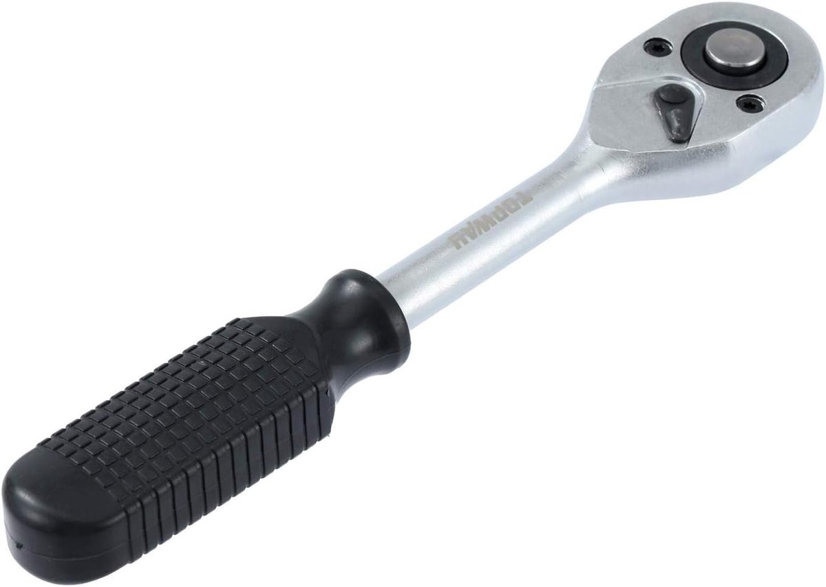 TOPWAY 1/2" Drive Ratchet, 24-Tooth Fast-Released Socket Wrench Handle, High Quality Chrome Vanadium Steel, Car Repair - ShopVlot