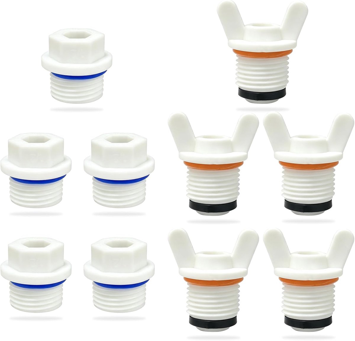 10 stuks tuinslangdoppen, VEINARDYL 1/2 inch buitendraad buisfitting eindkappen met pakkingen, plastic sproeierdop - ShopVlot