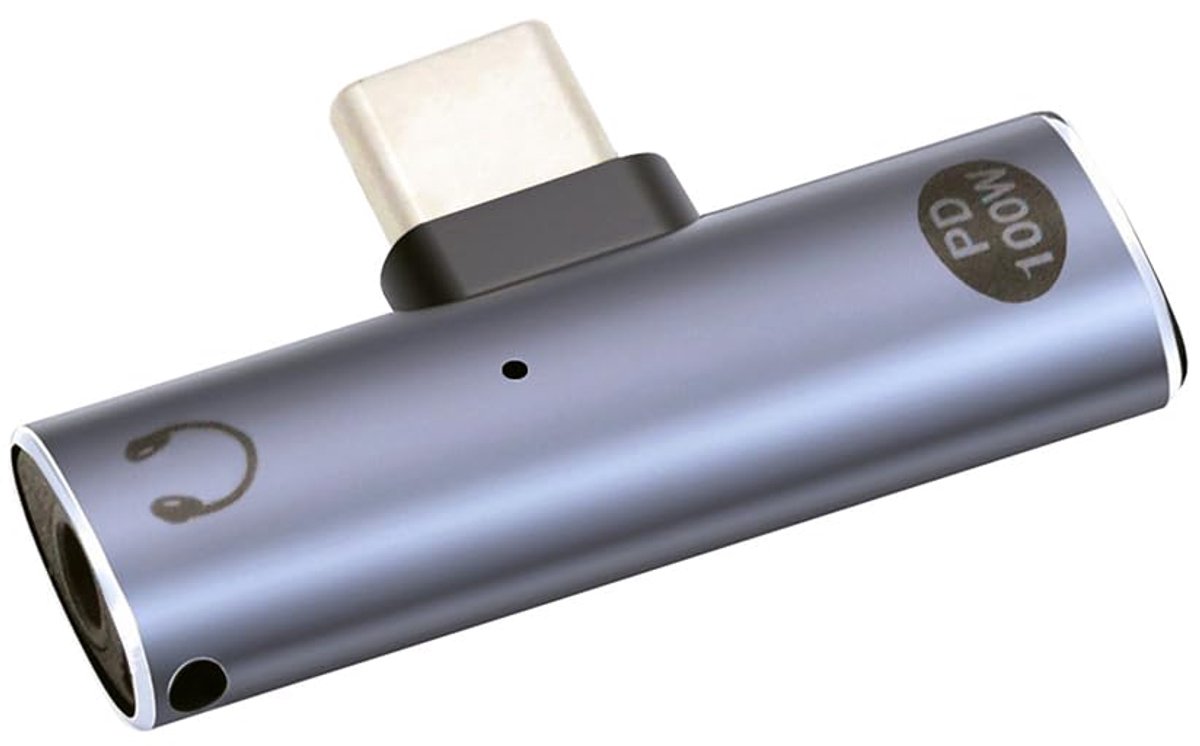 2 in 1 USB C to audio and charger adapter, USB C to 3.5mm headphone jack and PD 100W fast charging support charging - ShopVlot