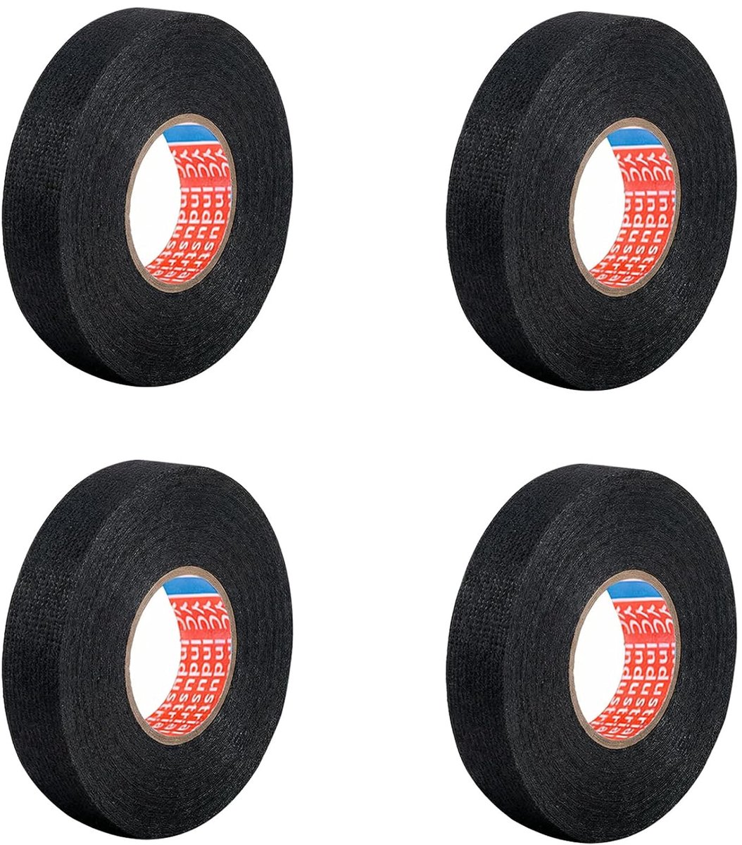 Isolatietape set van 4 rollen 19 mm x 15 m - polyester - hittebestendig - ideaal voor kabelbundels - ShopVlot