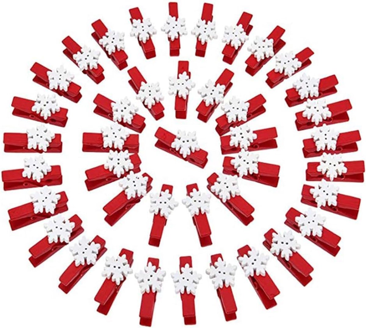 Mini kerstclips 100 stuks - houten knijpers - decoratieclips - creëer een unieke fotowand - ShopVlot
