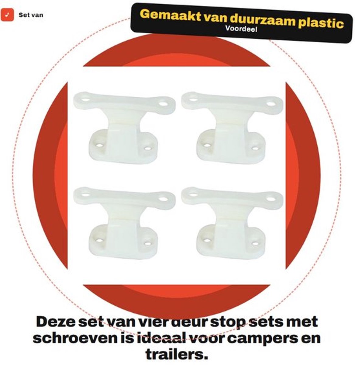 Deurslot Voor Campers - Deurstopper - Deurgespen - Accessoires Voor Trailers - Duurzaam Kunststof - Set Van 4 - Deurstoppers
