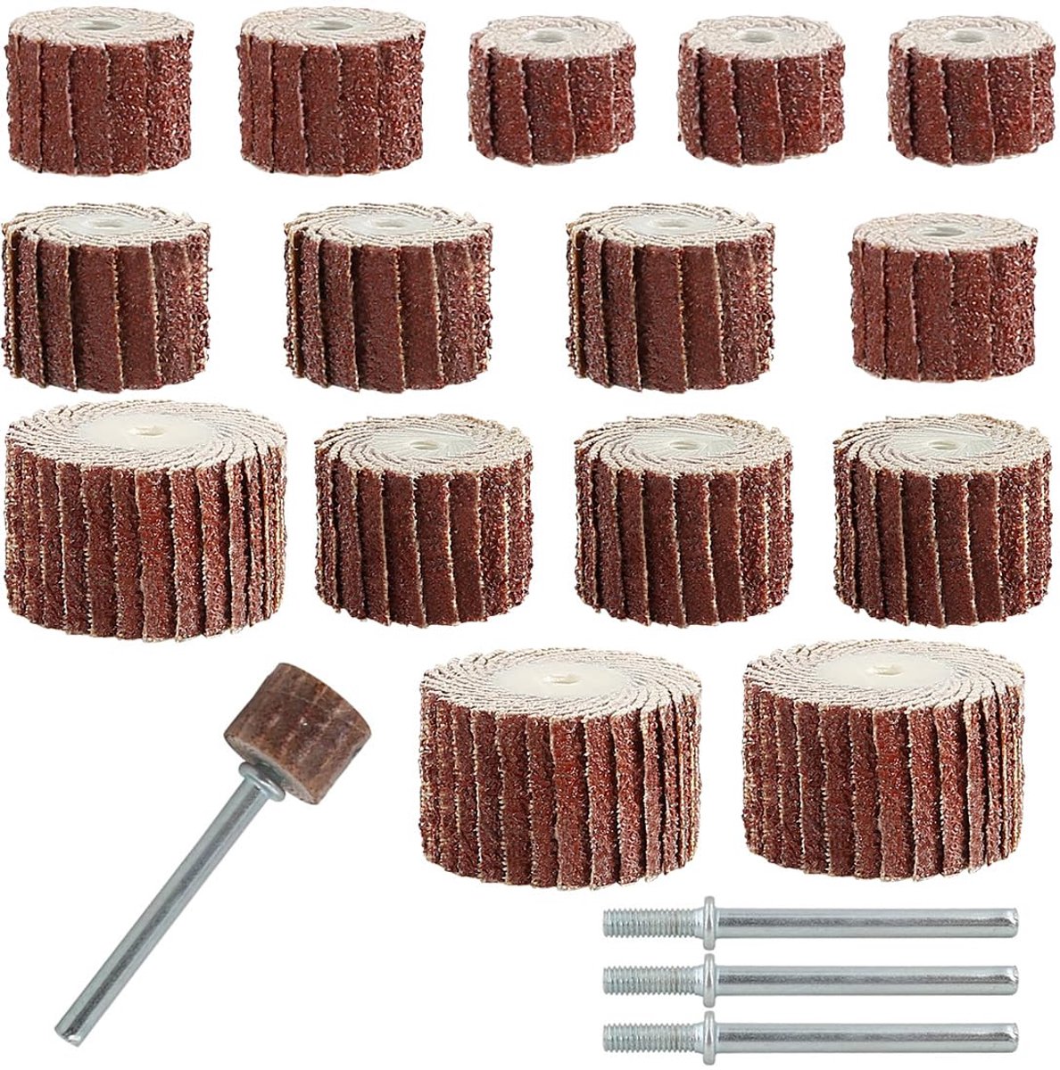Slijpmolen set 15 stuks - Slijper voor boormachine - Granulaire schuuraccessoire - Voor roest en polijsten - ShopVlot