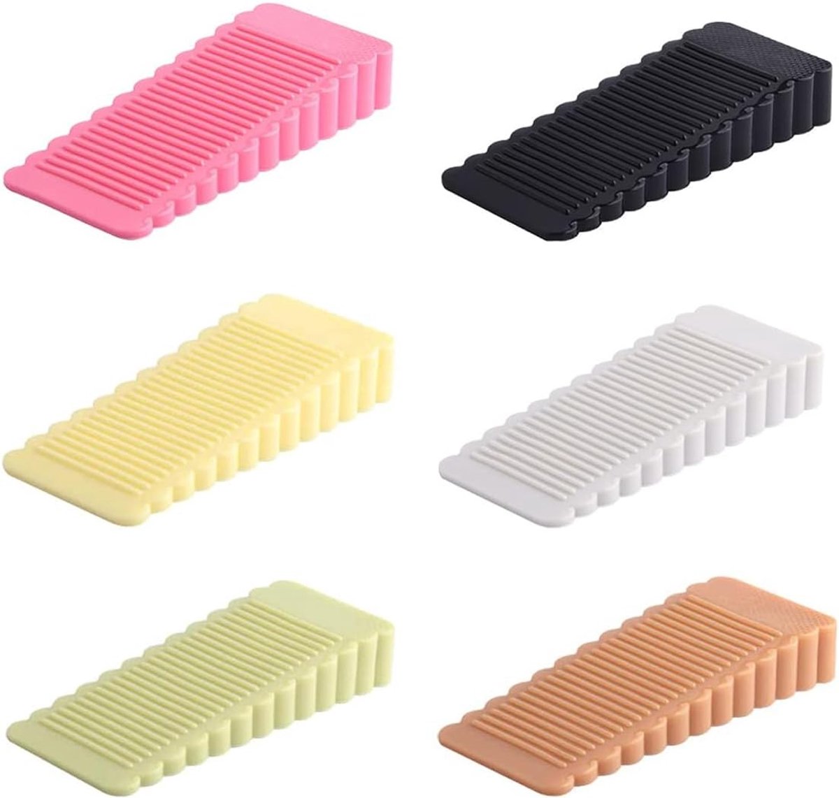 Deurstopper Rubber 6PCS - Multicolor Blok Wedge - Antislip en Winddicht - Voor badkamer en slaapkamer - ShopVlot