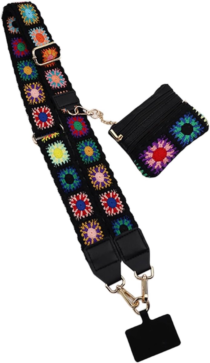 Mobiel met portemonnee - verstelbare anti-diefstal lanyard - crossbody telefoonband - veilig en praktisch - ShopVlot