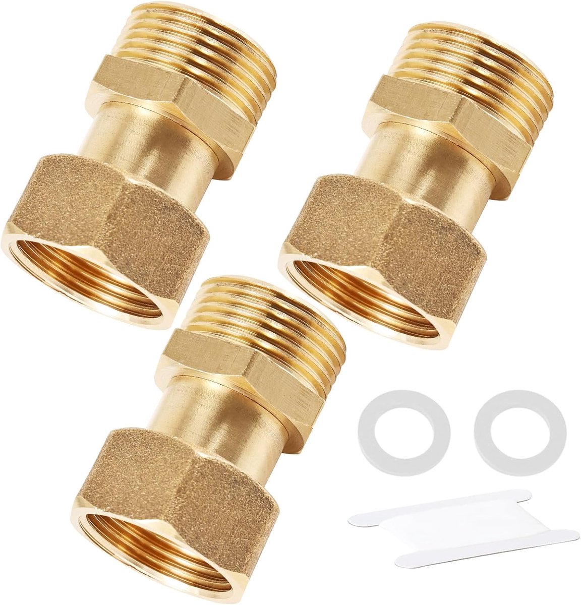 Brass screw verbindingen G1/2 inch - beweegbare messing aansluitingen - DN15 watermeter set - ShopVlot