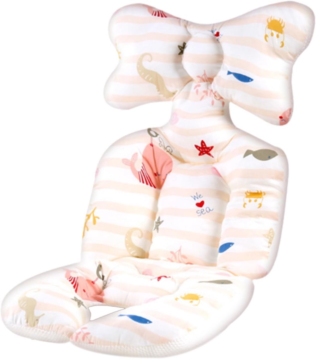 Autostoelkussen voor baby's, comfortabel autostoelkussen voor pasgeborenen, zacht kinderwagenkussen, hoofd- en lichaamssteun, kinderwagensteunkussen voor pasgeborenen (Wit)