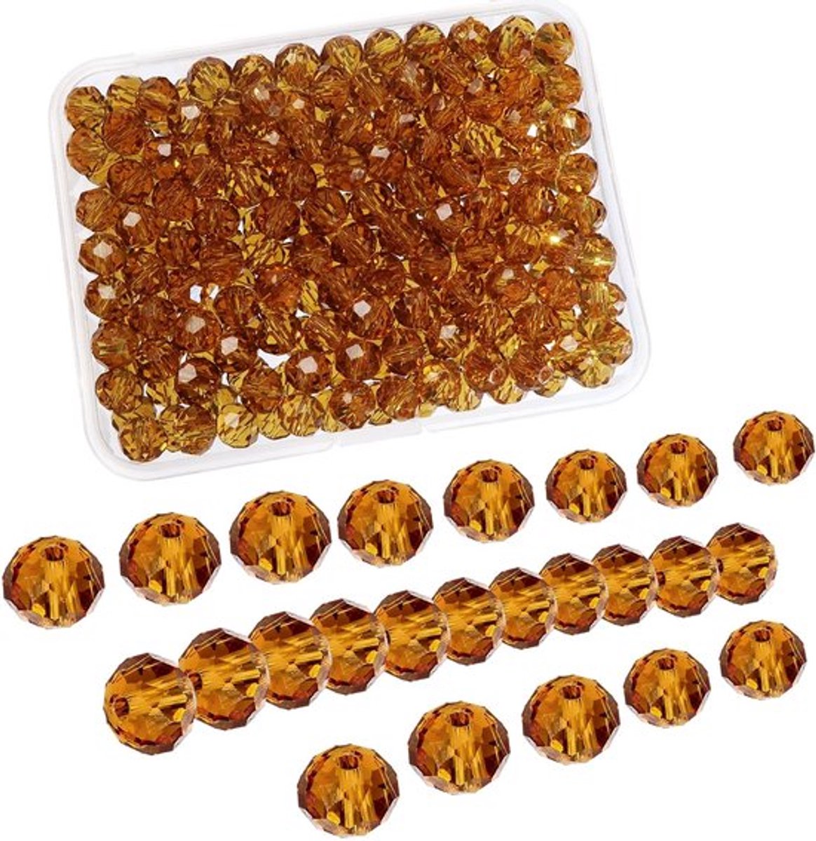 Glazen Kralen 220 Stuks - Bruin - Kristalglas - 6 mm - Sieraden Kralen - Doe-Het-Zelf - Glanzend Afwerking - Sieradenkralen