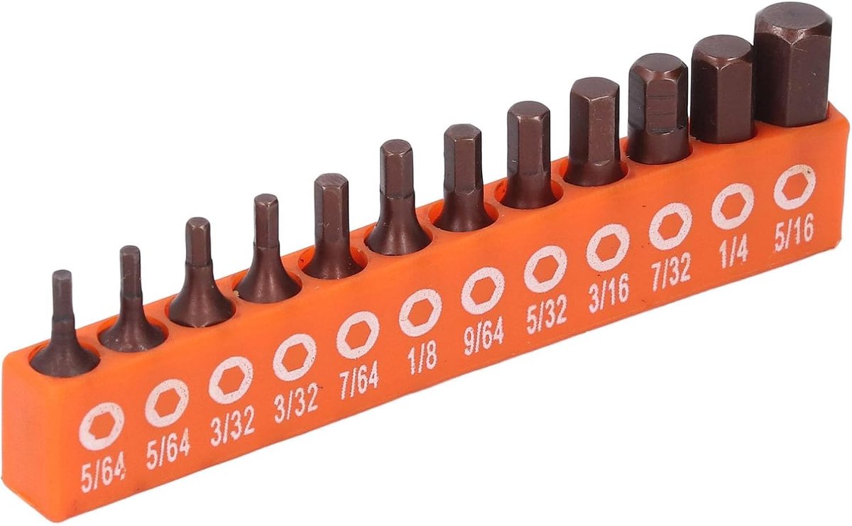 Zeskantige bitset 12 stuks - 1/4 inch schacht - S2 legeringsstaal - veelzijdig inzetbaar voor boormachine - ShopVlot
