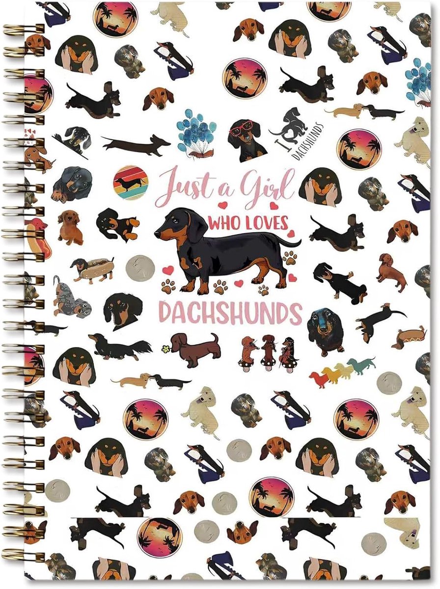 Notitieboek A5 - Dachshund design - 80 pagina's gelinieerd - Ideaal voor notities - ShopVlot