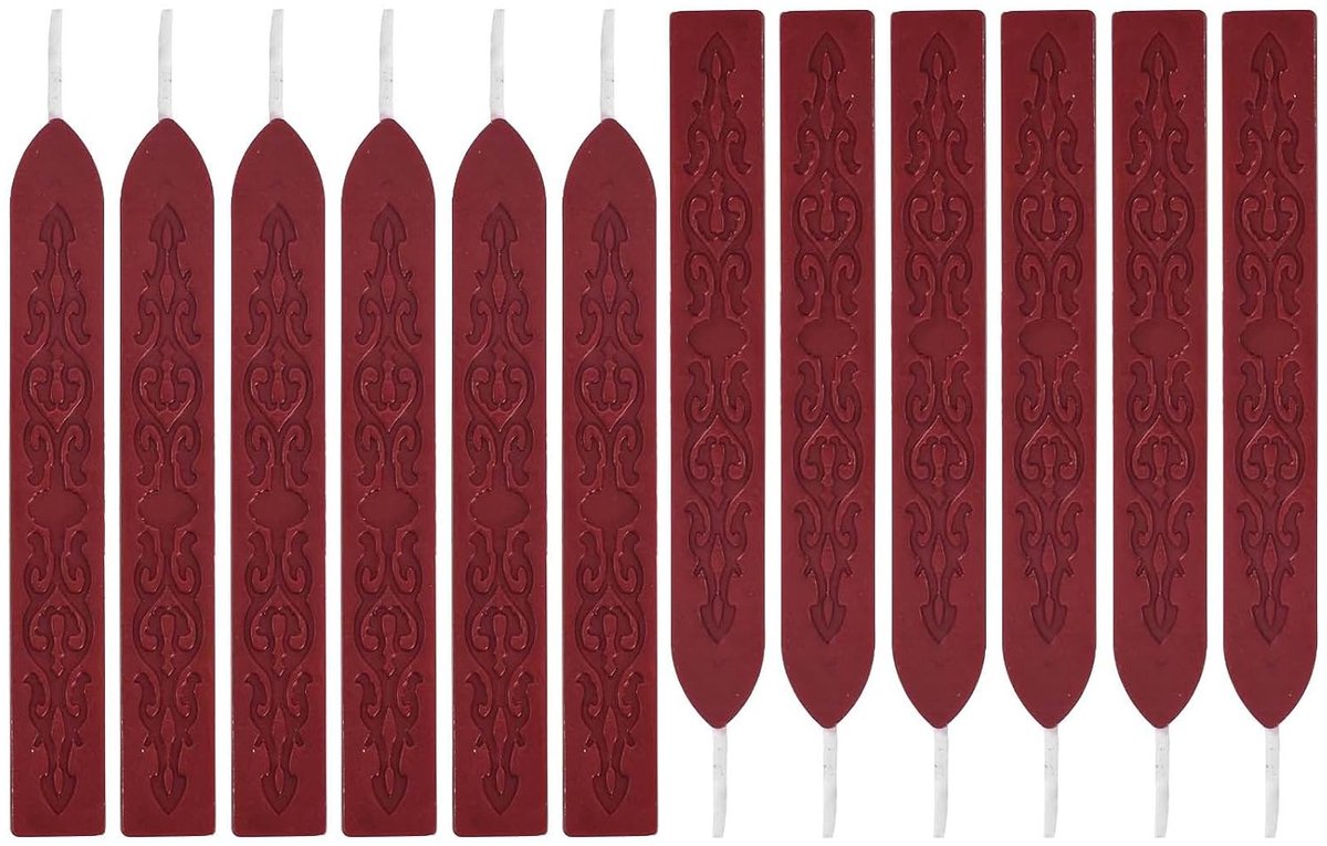 Sealing wax set 12 stuks - bordeauxkleurig - retro stijl - ideaal voor brieven - ShopVlot